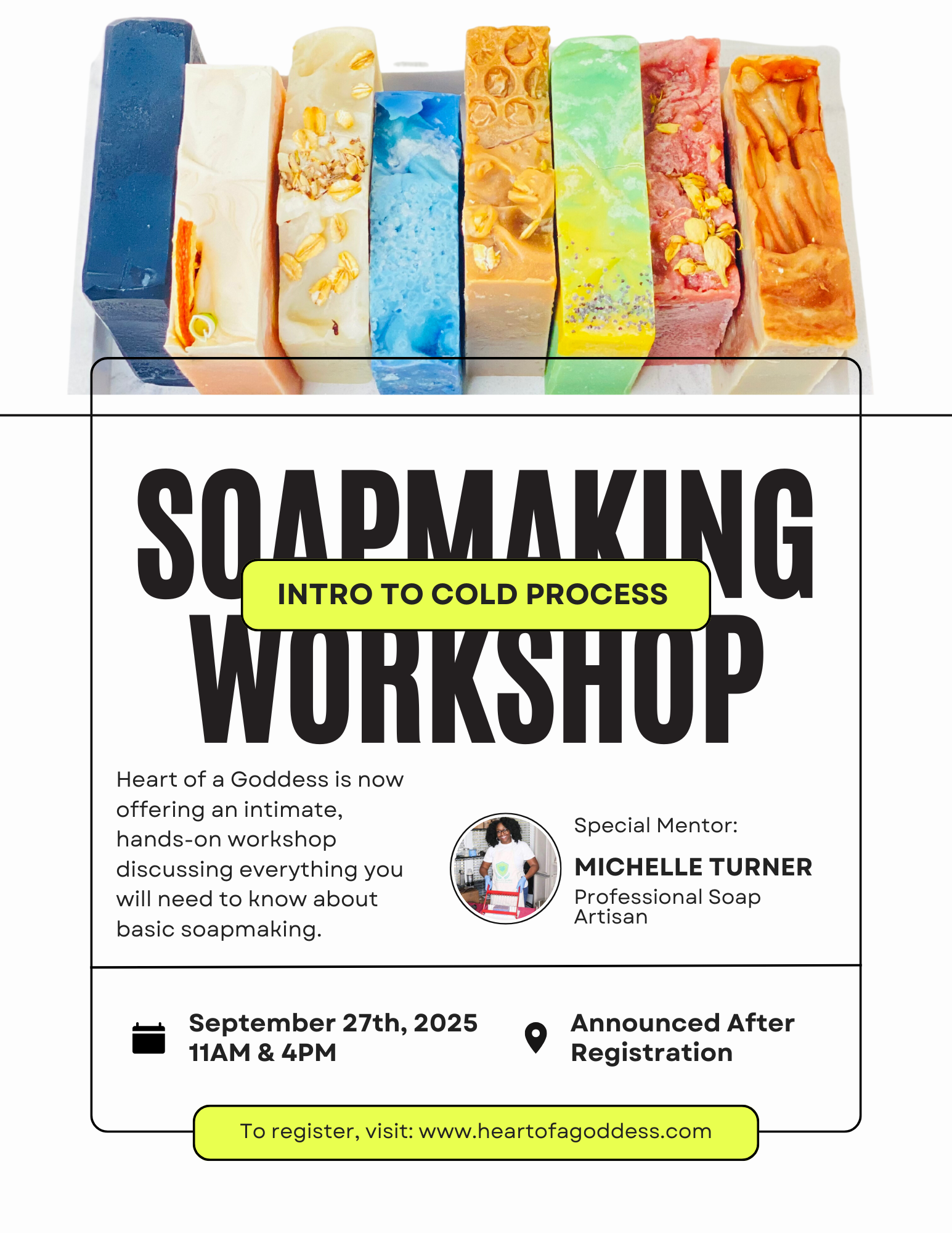 Introduction to Cold Process Soapmaking Workshop
